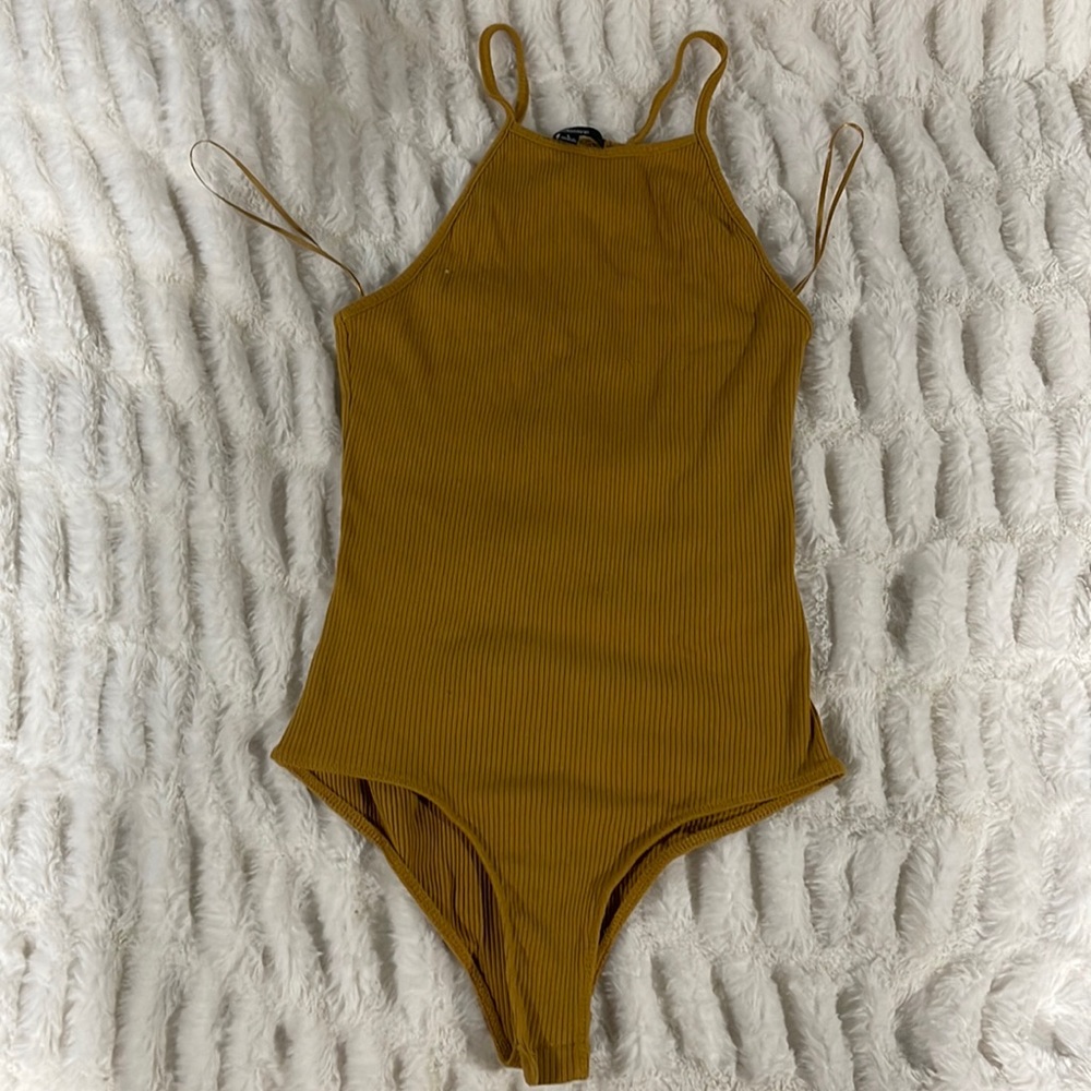 SEXY BODYSUIT mustard yellow in Large